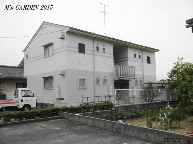 米子市旗ヶ崎_4世帯アパート_屋根外壁塗装工事_施工前