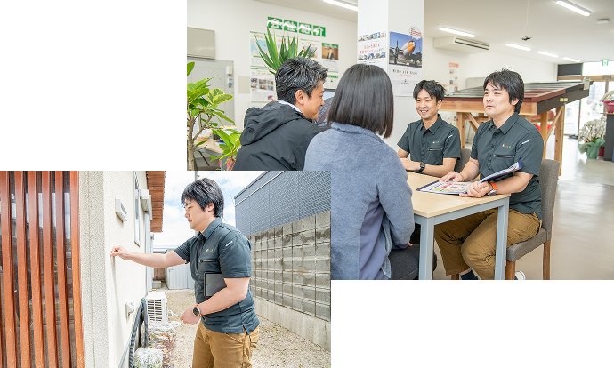 応接セットで接客中の様子