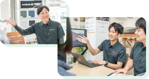 お客様と打ち合わせしている様子