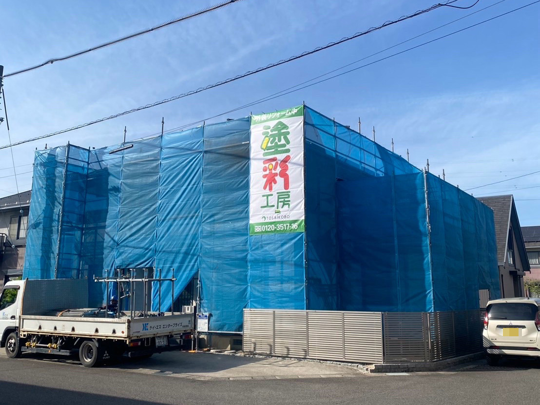 N様邸屋根外壁塗装工事_足場組立